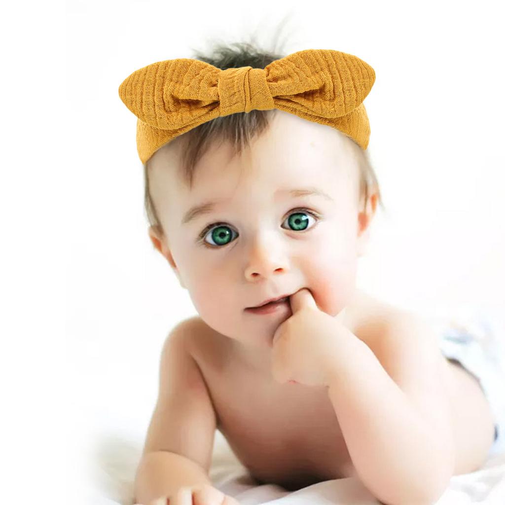 Baby Bow Headband for Boys Girl Breathable Cotton Bowknot Hair Bands Toddler Elastic Headdress Universal Turban Hairband
