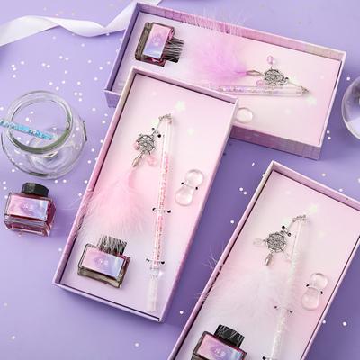 1 Satz Kristallstift Federanhänger Design Tintensparend Leicht zu reinigen Kunstkristall Signaturstift zum Skizzieren