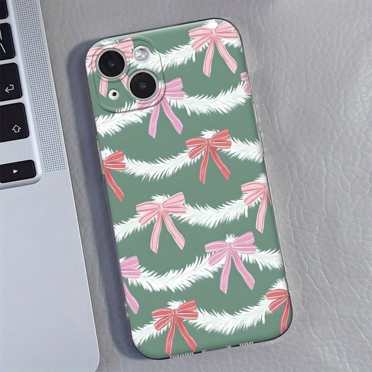 

Christmas bow pattern phone case, suitable for iPhone 17, 16, 15, Plus, Pro, Max series phones - ideal for giving as a gift iPhone SE чистий
