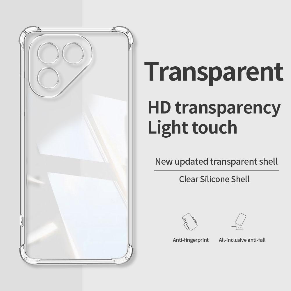 EUCAGR Airbag Shockproof Soft TPU Phone Case For Tecno Pova 7 Ultra Pova 7 Pro /7 4G 5G Case Clear Silicone Soft Protect Cover