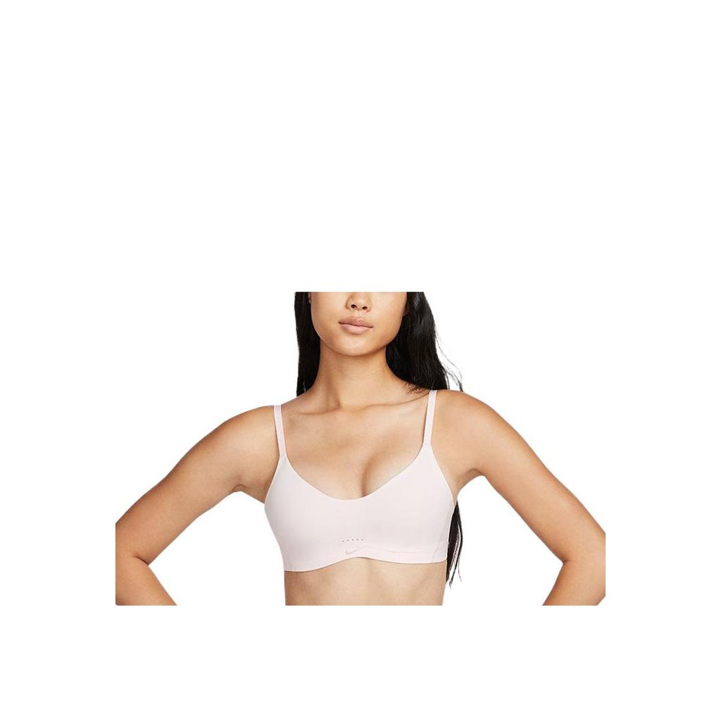 Nike Dri-Fit Alate Minimalistická sportovní podprsenka s nízkou podporou a vycpávkami Dámské spodní prádlo Světle růžová DM0527-640