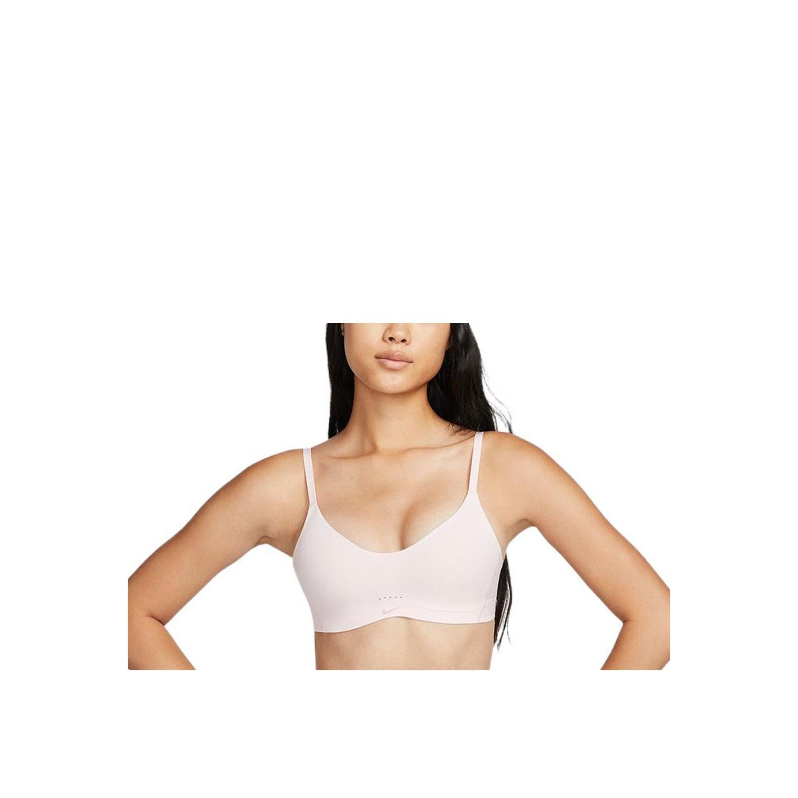 

Nike Dri-Fit Alate Minimalist с низкой интенсивностью поддержки мягкий спортивный бюстгальтер женское нижнее белье светло-розовый DM0527-640 M