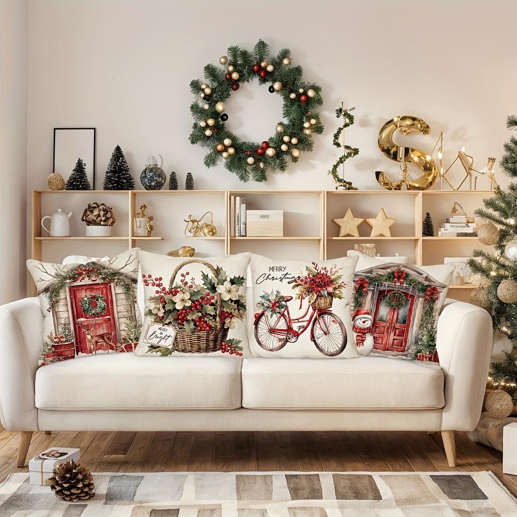 Merry Christmas Home Decoration Pillowcase Suitable for Bedroom Room Living Room Sofa Cushion Cover Friend Gift