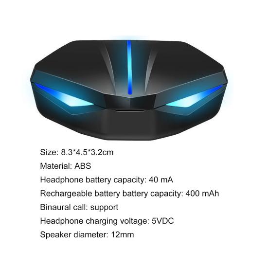 Auricolari da gioco K55 a bassa latenza, trasmissione stabile, design ergonomico, auricolari da gioco wireless compatibili con Bluetooth per l'intrattenimento