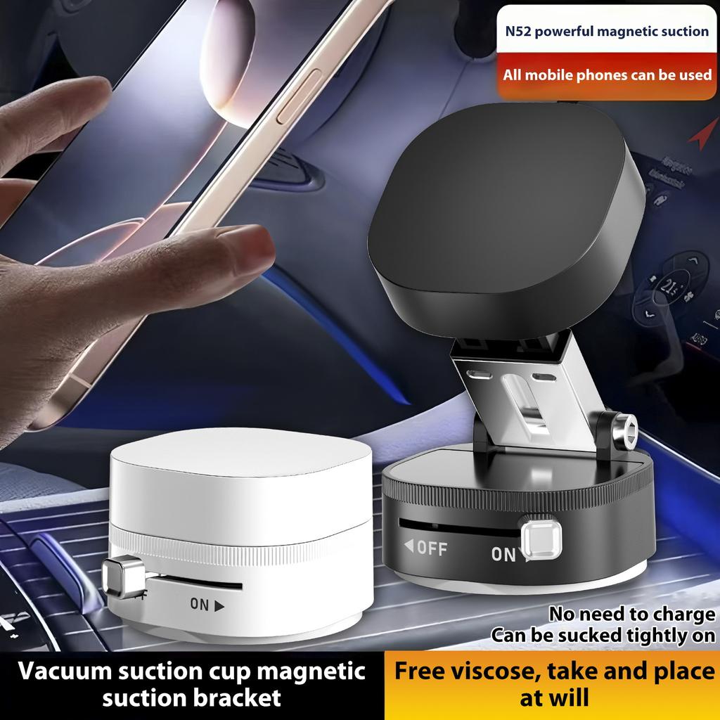 Car Phone Holder Vacuum Suction Cup Magnetic Holder Double-Sided Foldable Magnetic Auto Phone Bracket For Car Interior Accessori