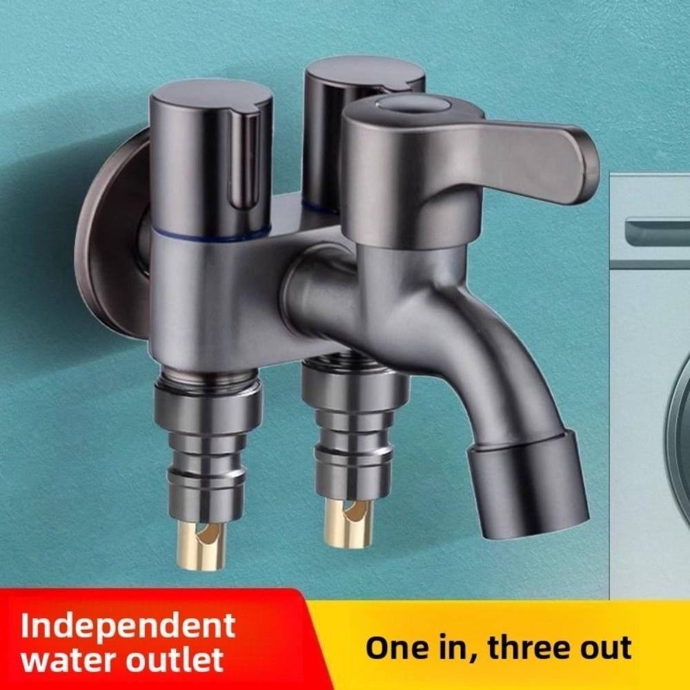 Double Outlet Three Way Water Tap Multifunction Angle Valve New Diverter Tap Washing Machine