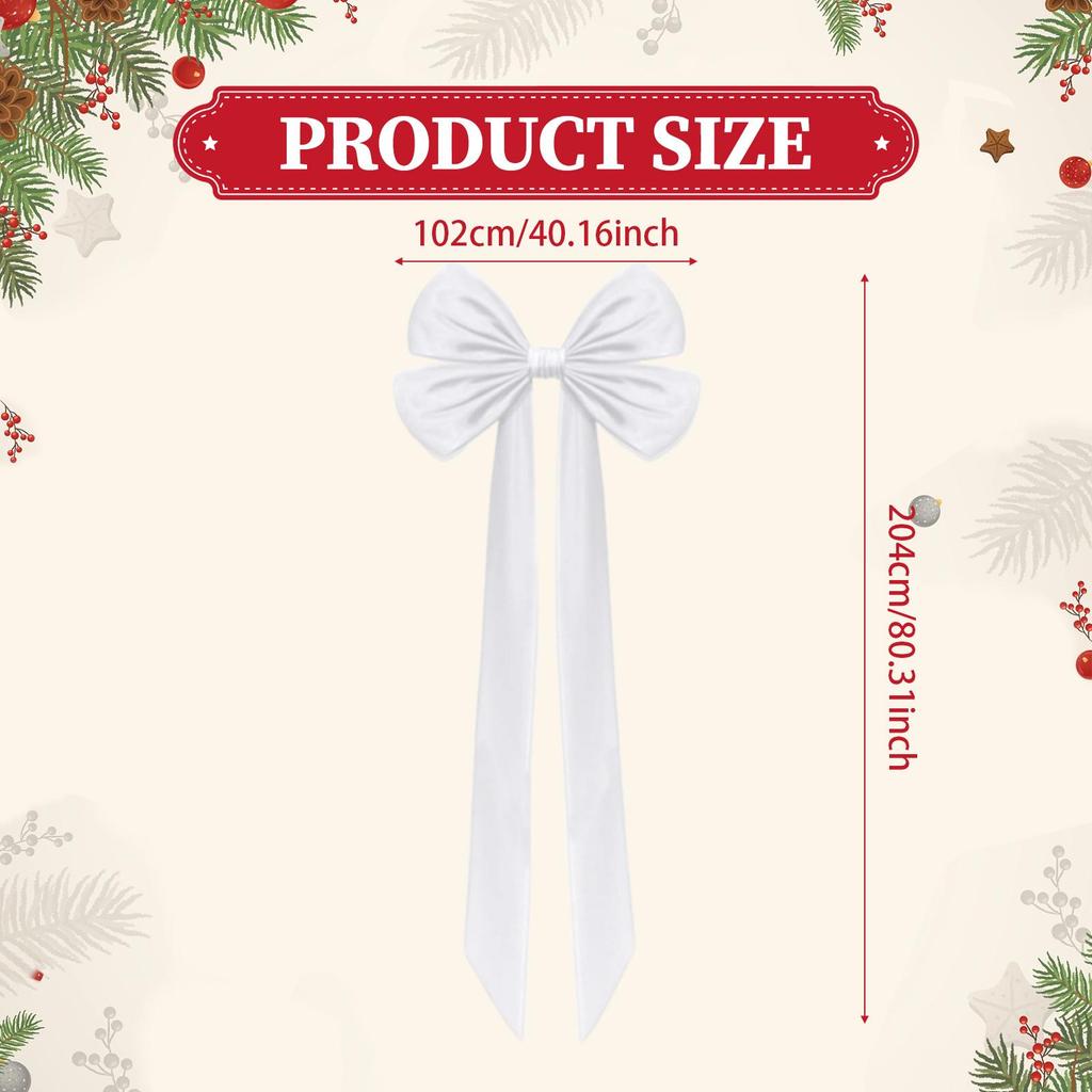 Christmas Tree Topper Bow Decor Christmas Giant Bow with Long Streamers