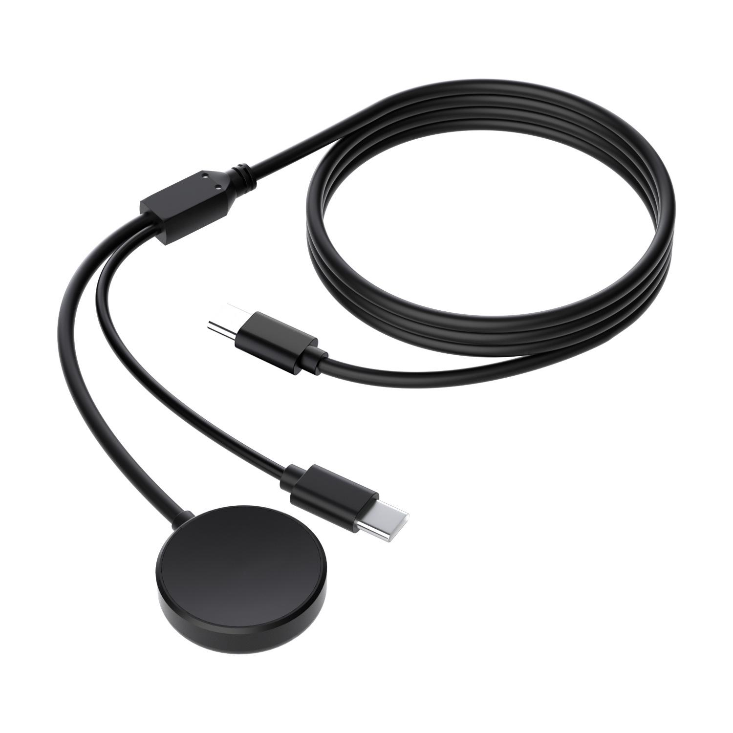 Best Selling Two-in-one Type-C 5A Fast Charging Wireless Data Cable for Mobile Phone Computer Tablet & Watch 1.2 m чёрный