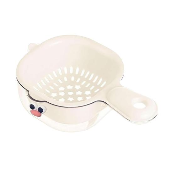 Dual-Layer Drain Basket with Ergonomic Handle Large Capacity BPA Free Multi-Purpose Fruit