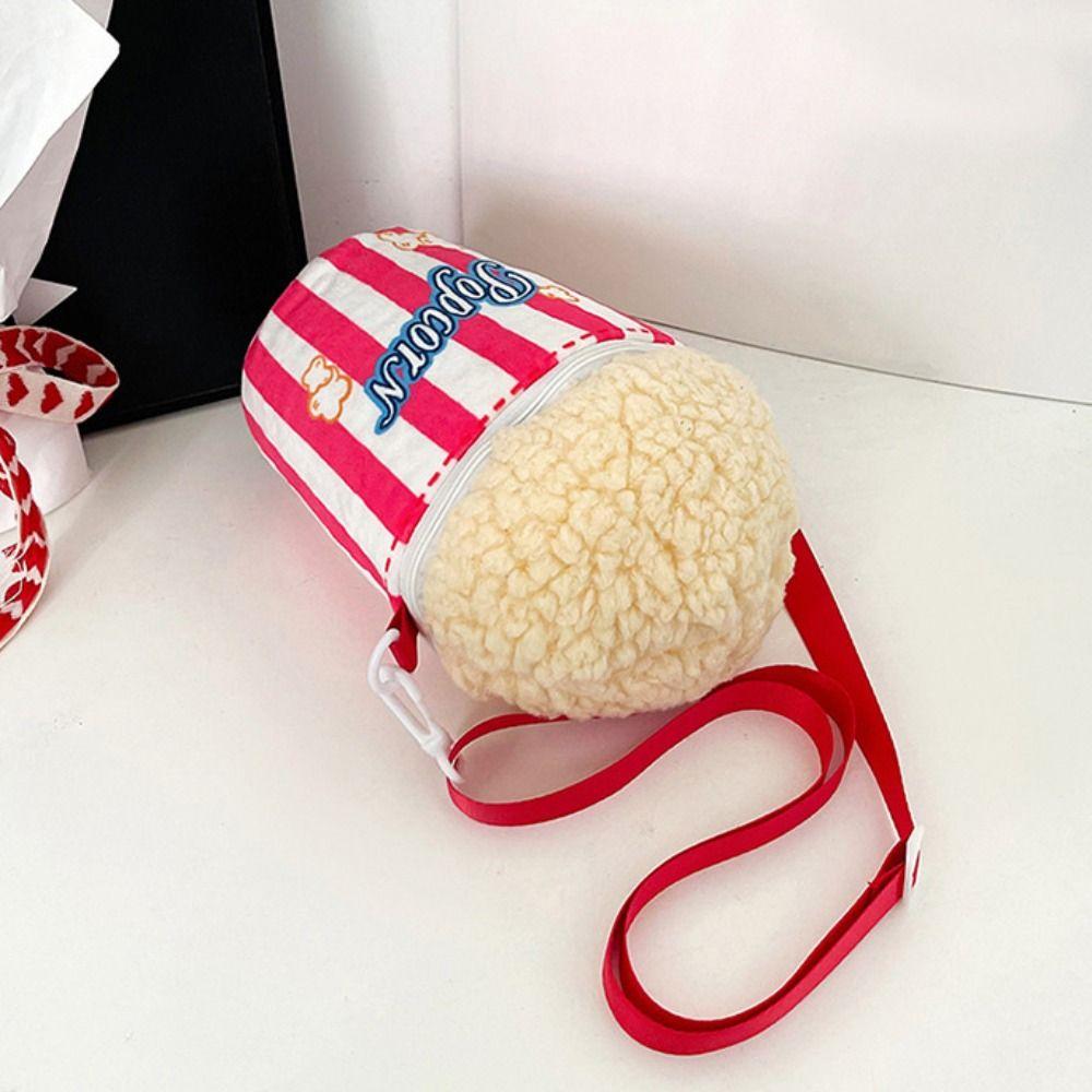 Personality Cartoon Popcorn Shoulder Bag Adjustable Strap Creative Bucket Bag  Outdoor
