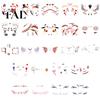 Funny Face Tattoos Halloween Tattoo Stickers, Waterproof Scary Makeup Decals for Party, Easy Apply Patch Temporary Wound Scar Body Art Kids