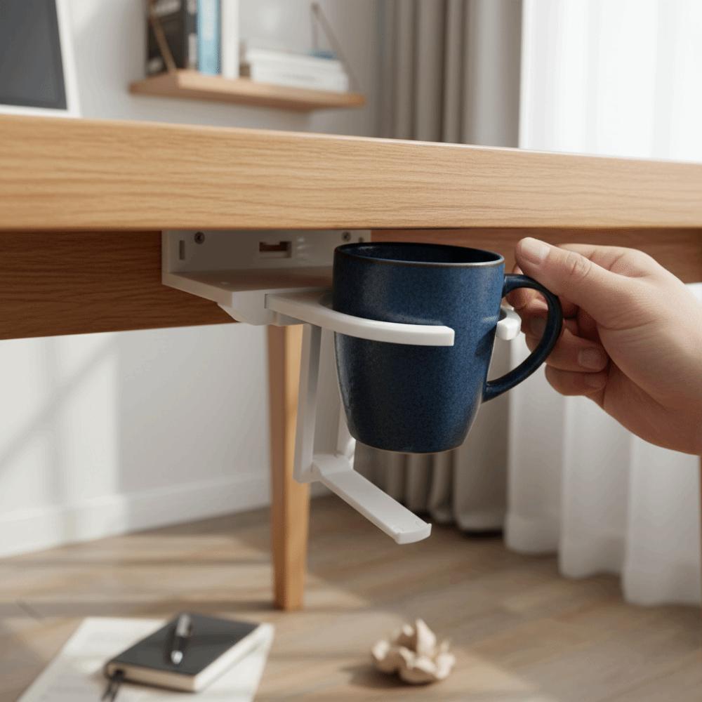 Extendable Fold Out Drink Holder Foldable Under-Table Cup Rack Retractable Can Claw Drink Storage