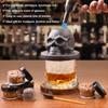 Cocktail Smoker Kit with 4 Flavors Wood Chips -Ceramics Bourbon Whiskey Skull-Shaped Old Fashioned Smoker Infuser for Bar Tools