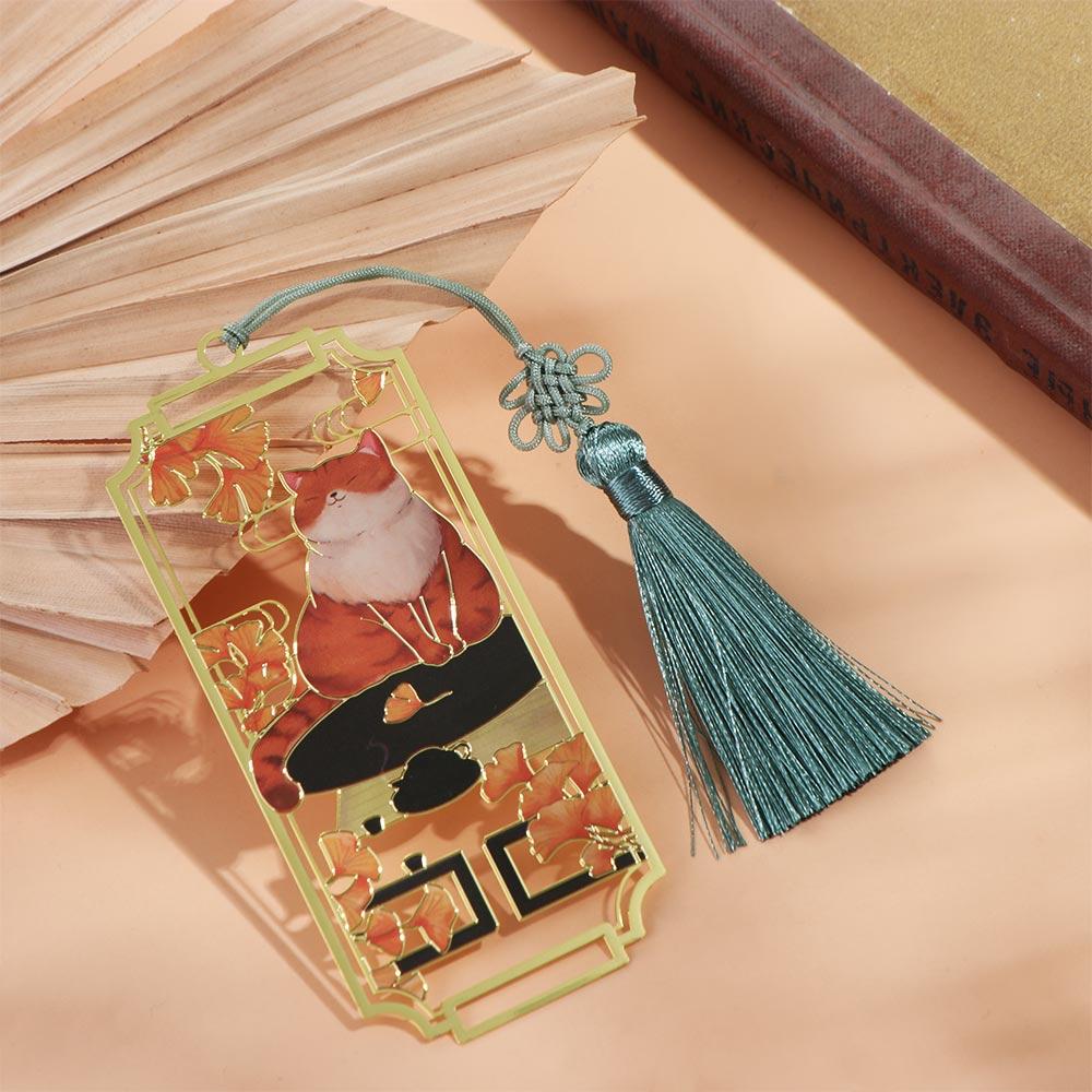 Flower Metal Reading Bookmark Tassels Chinese Style Bookmarks  Office Supplies