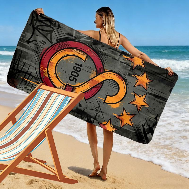 Galatasaray Print Beach Towel, Large Soft Quick Dry Towel for Beach Camping Swimming
