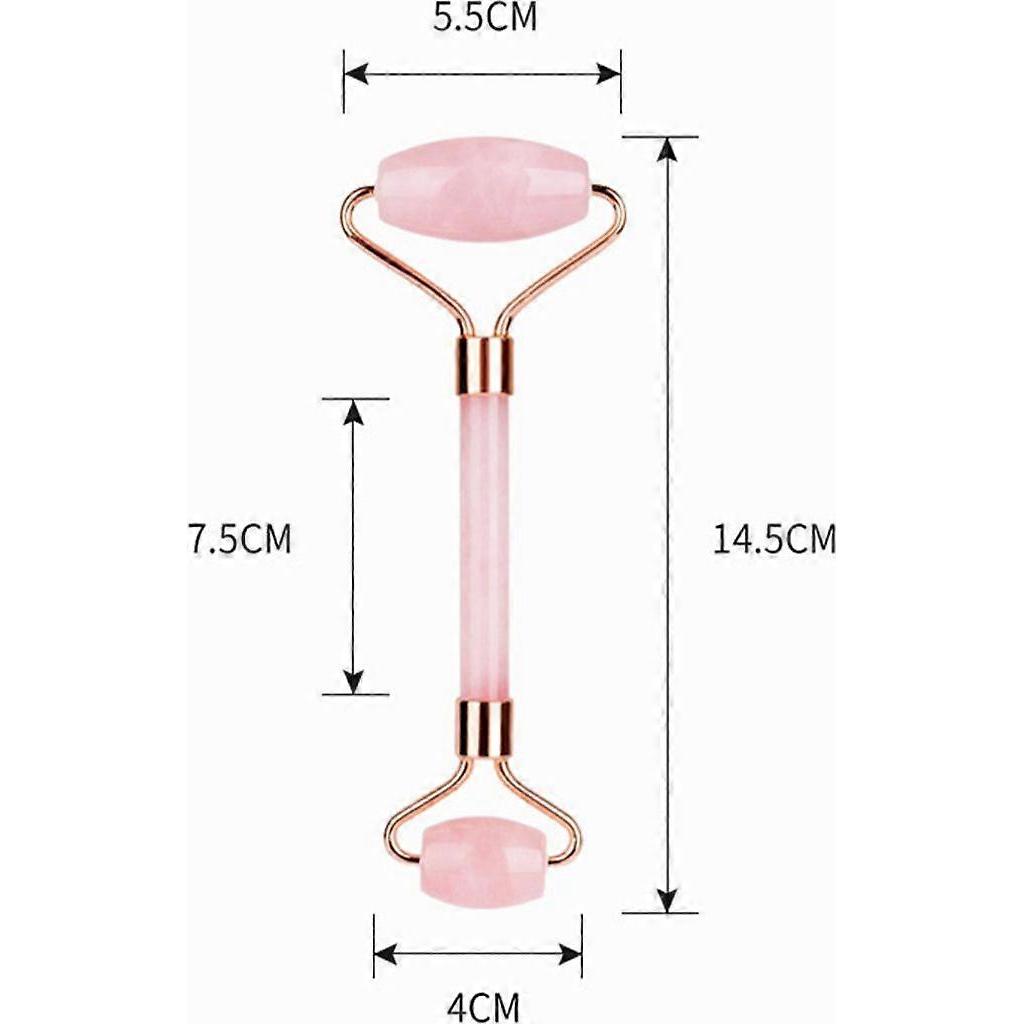 Jade Facial Roller Rose Quartz Massager for Anti-Aging (Pink)