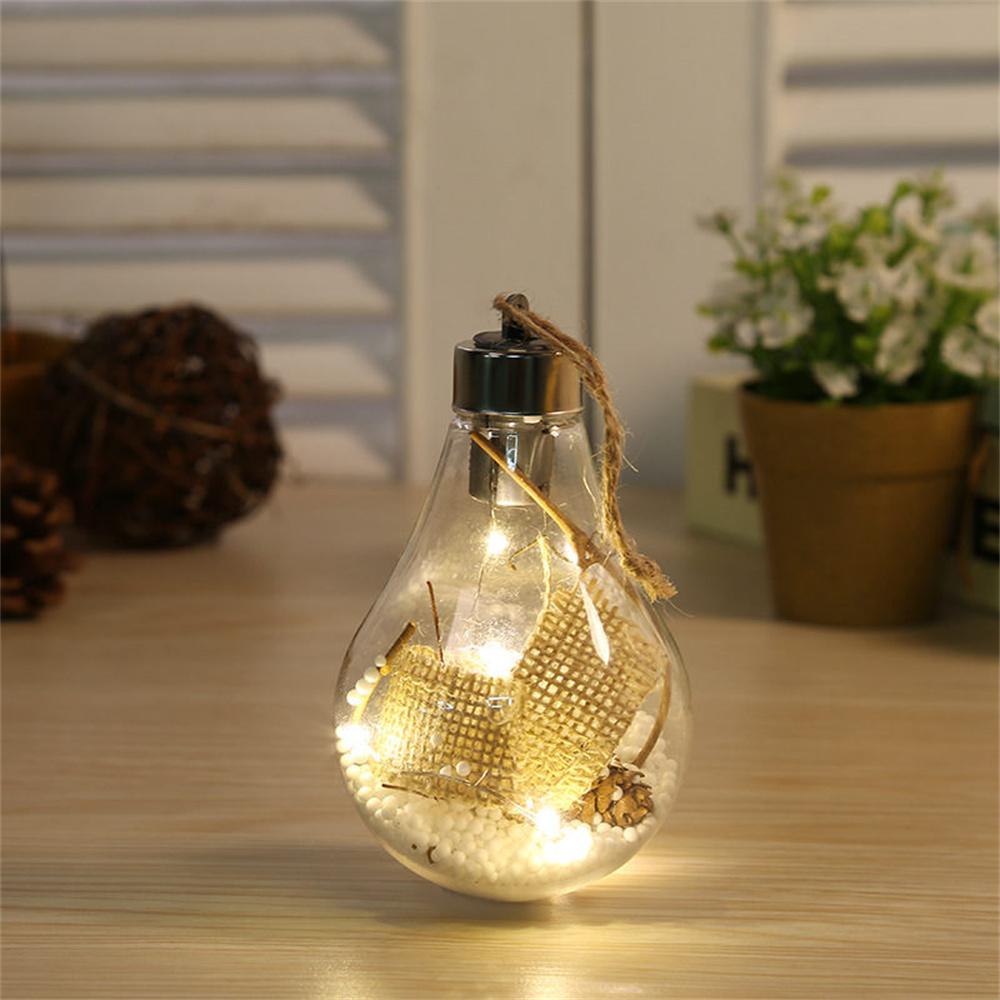 5Pcs Creative Light Lamp Bulbs Transparent Plastic Led Christmas Ball Decoration