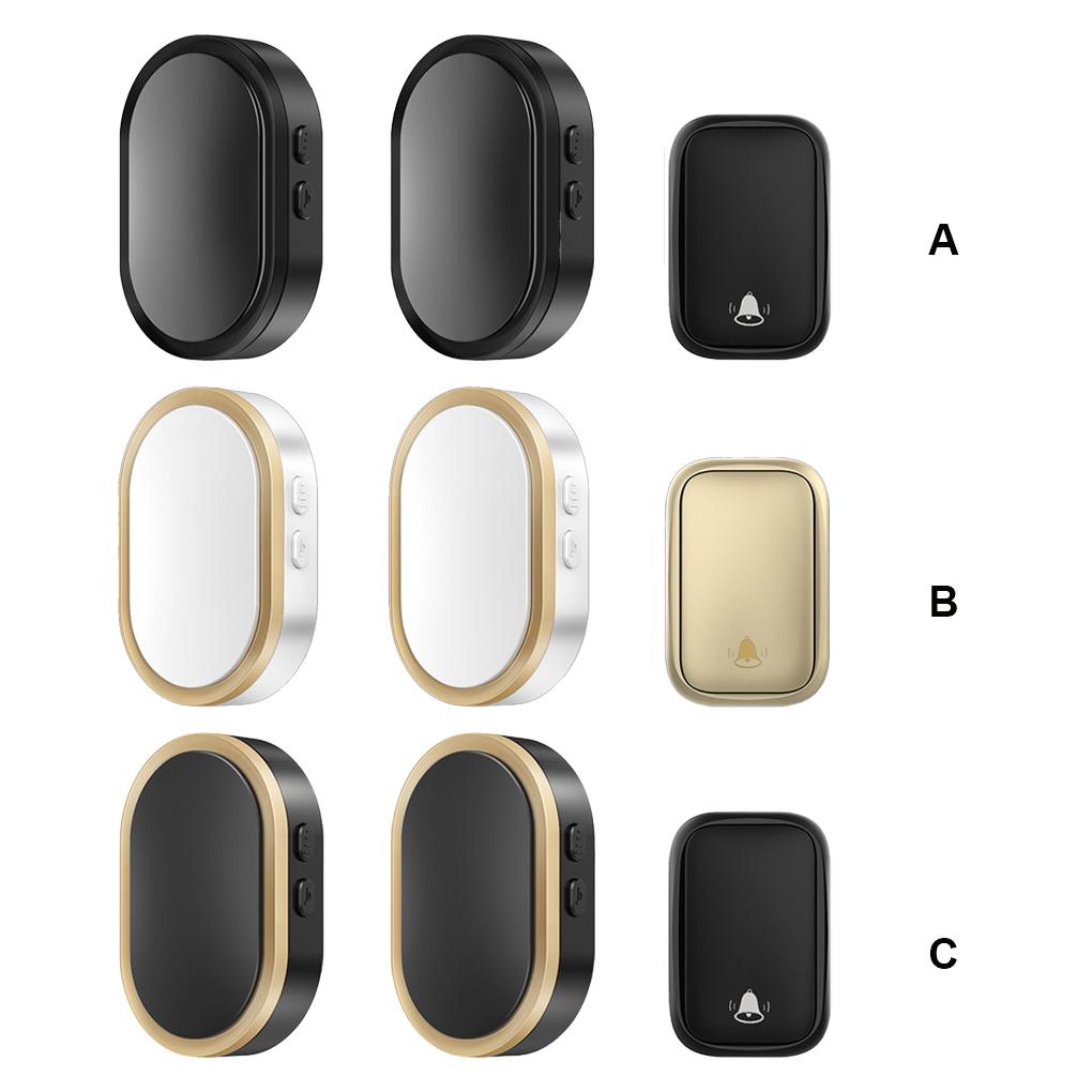 3 Pieces Wireless Door Bell Music Adjustable Doorbell Outdoor Alarm Apartment Transmitter Wall Mounted Alerts Equipment