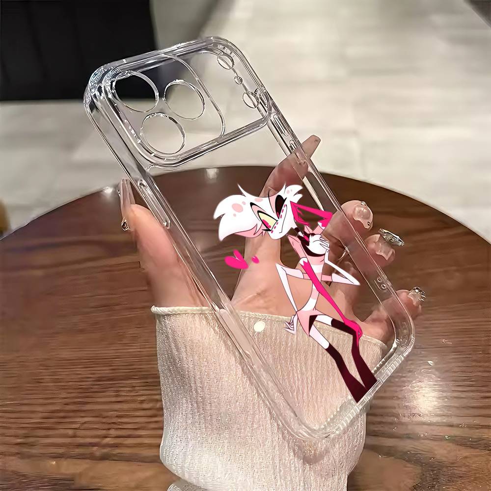 H-Hazbin H-Hotel Angel Dust Phone Case For iPhone 17 16 15 14 13 12 11 Mini Pro Max Plus Transparent Cover