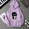 Hot-selling ribbed bottom pendulum sweater European and American animal cat print sweatshirt special couple jumper