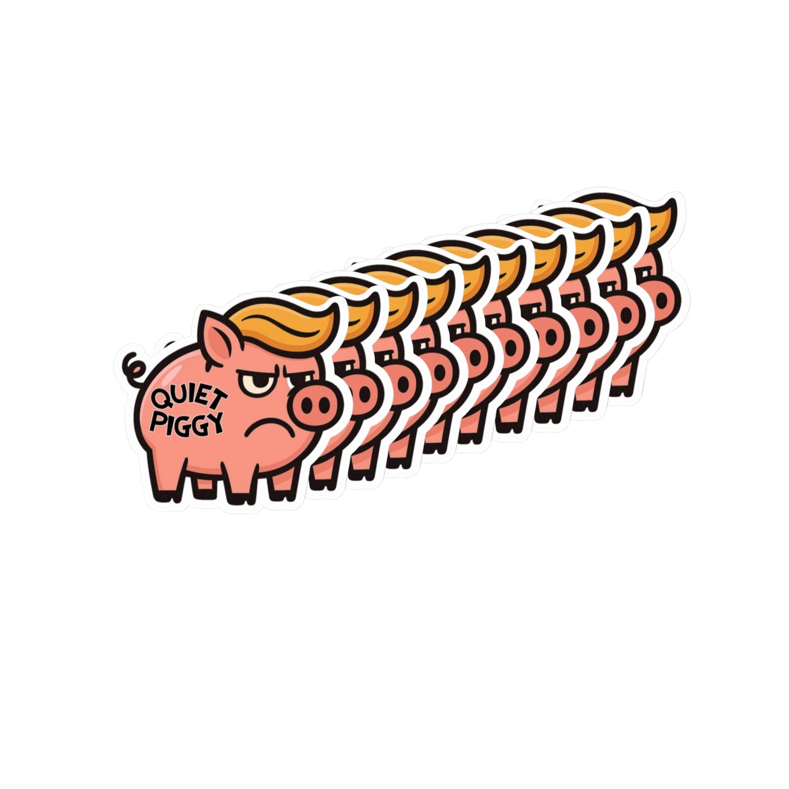 

10 Quiet Pig Head Stickers, Fun And Funny Decorative Stickers, And Cute Label Stickers one size