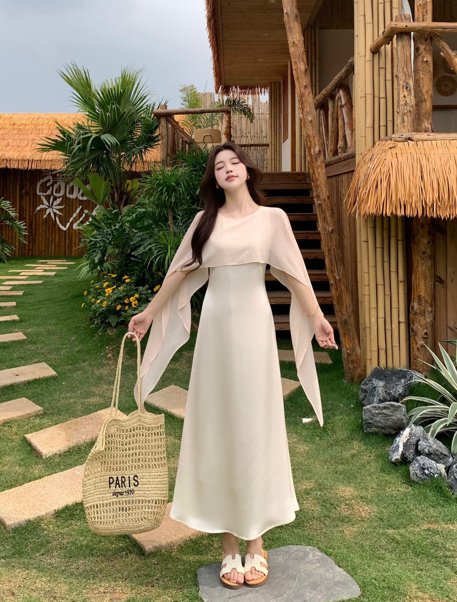 Plus Size Women s Patchwork Shawl Collar Elegant Long Dress - 2026 Spring/Summer Collection XXL