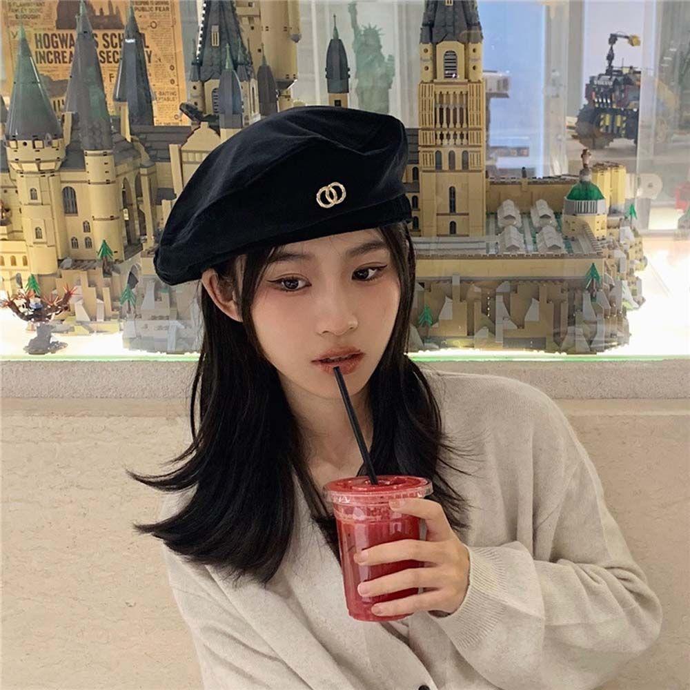 Autumn British Style Girl Winter Korean Style Hat Women Octagonal Cap Velvet Berets Painter Hat