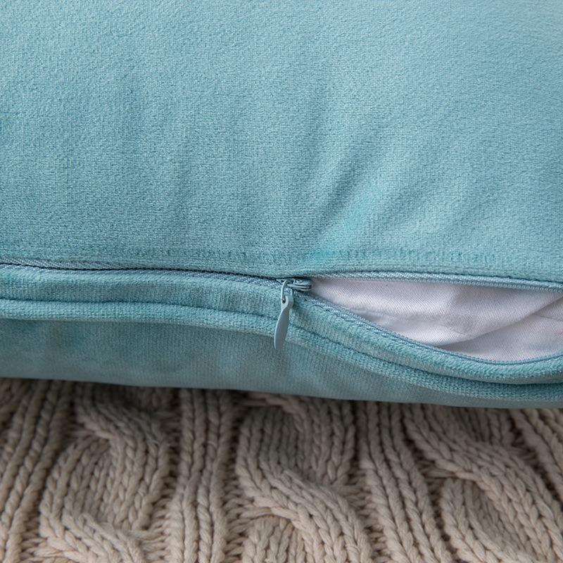 Bordered Velvet Lumbar Pillow Cover Ultra Soft Plush Hotel Style Sofa Decor Cozy Home Comfortable Elegant Accent