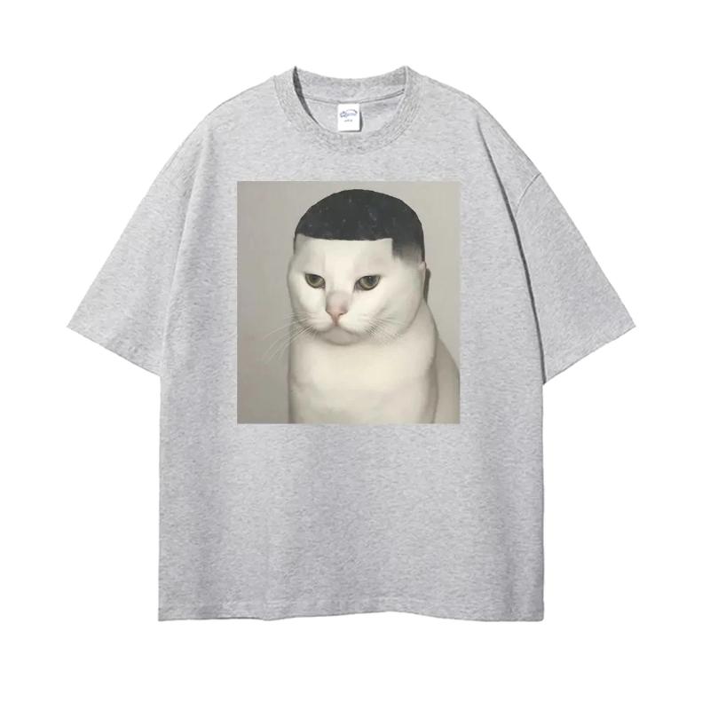 Fun "Crazy Cat" Meme Print T-Shirt — A Casual Top with A Stylish, Cool, and Classically Humorous Vibe.women Clothing Fashion Y2K