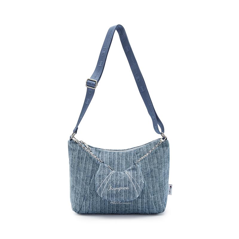 Champion FW24 Lucky Cookie Letter Logo Horn Small Bag Pendant Solid Color Basic Casual Versatile Simple Daily Commuting Nylon Crossbody Bag U5AACPU17 Washed Pink