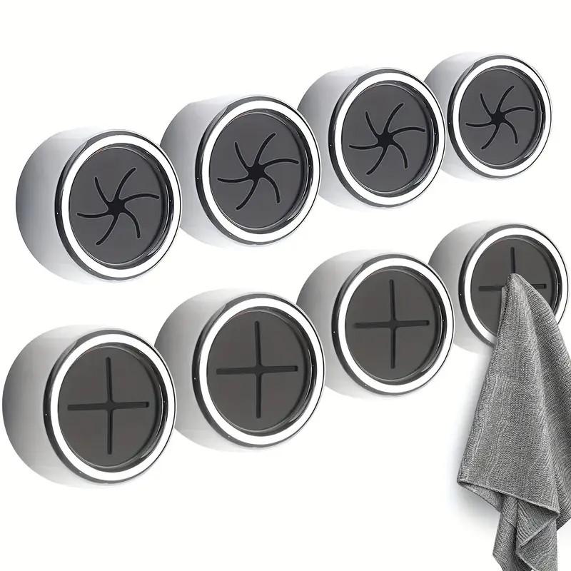 Fashion Self-Adhesive Towel Hooks Wall Mount Towel Hooks Plastic Easy Install No-Drill Kitchen & Bathroom Towel Holder for Home Cabinet, Garage