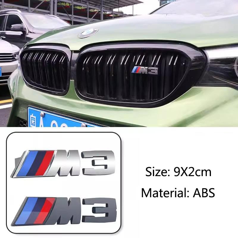 AAAQR1 ABS Car Emblem Sticker Front Grille Badge M Styling Decoration 3D Decal For BMW M Power 1 3 5 7 Series  M M1 M2 M3 M4 M5 M6 M7