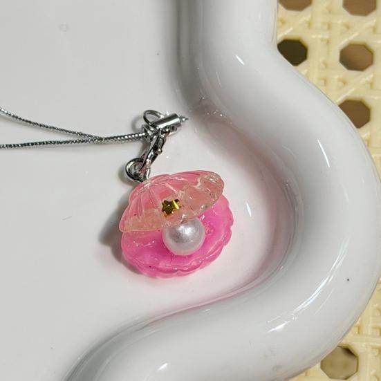 2Pcs Keychain Pendant Embedded Imitation Pearls Translucent Gradient Glitter Keyring with Lobster Clasp Bags Phone Lanyard Versatile Hanging