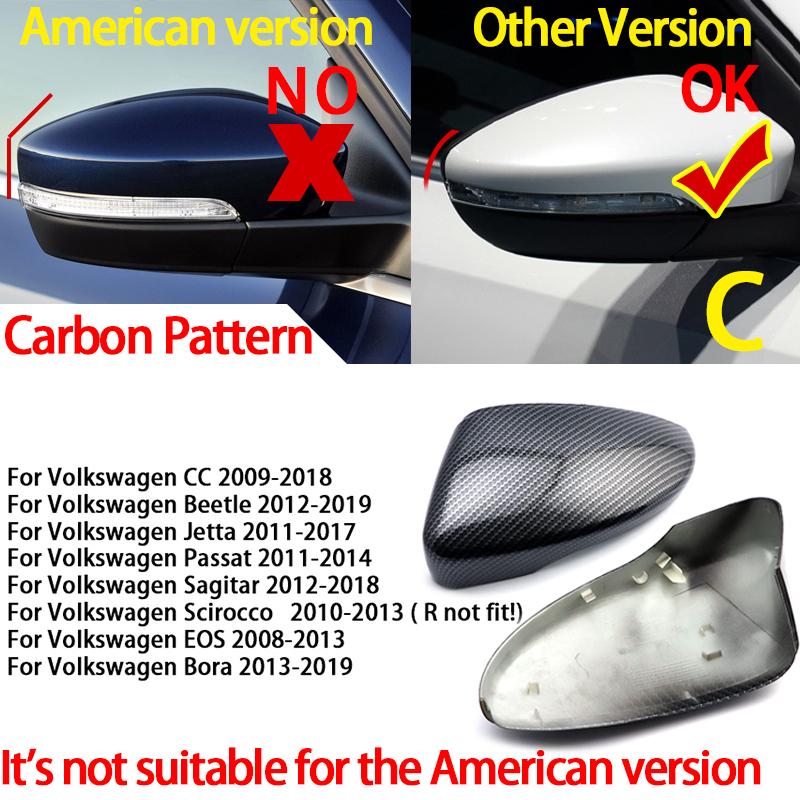 Carbon Look Side Wing Mirror Cover for VW Golf 7.5 MK7 7 GTD R GTI 6 Passat B7 CC Scirocco Polo 6R 6C MK6 Cap for Jetta 6 MKVI