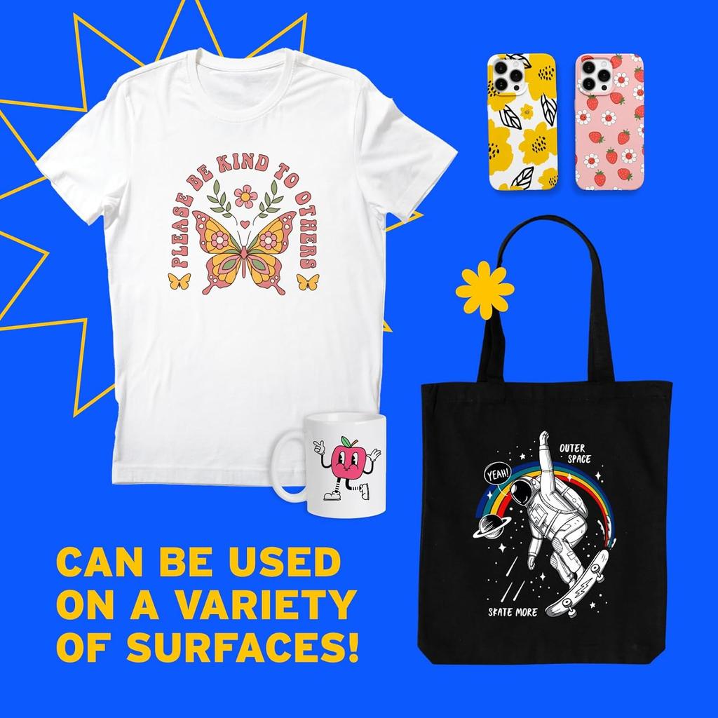 Printers Jack 600ML Sublimation Ink for ET-8550 ET-8500 Wide-Format Supertank Printers Heat Press Transfer on T-Shirt (6x100ML, 6 Colors-BK PB CM Y