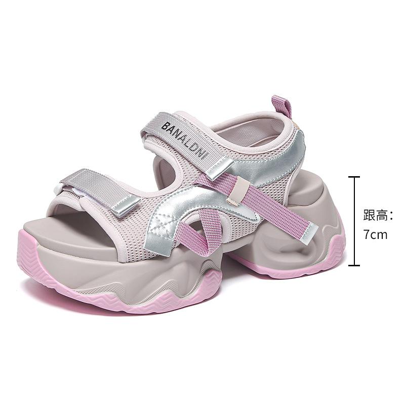 2025 new platform sandals women's Velcro super soft sole outer wear summer Roman women's sports non-slip sandals