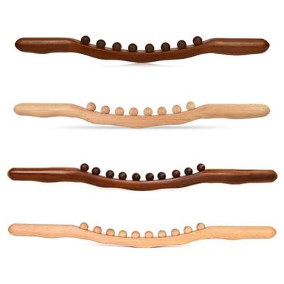 Portable Full Body Massager Wood Massage Roller Stick for Deep Tissue Massage and Body Sculpting with 8/10 Beads