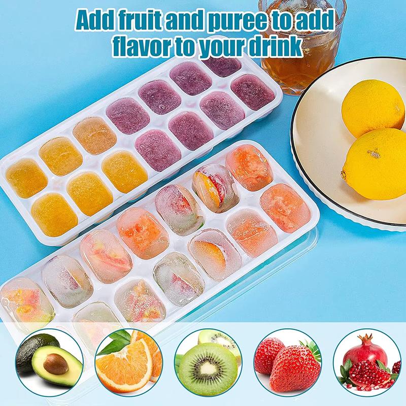14 Grids Ice Cube Tray Silicone Mold Square Ice Cube Tray Mold Ice Cube Maker Non-toxic Durable Bar Pub Wine Ice Blocks Maker