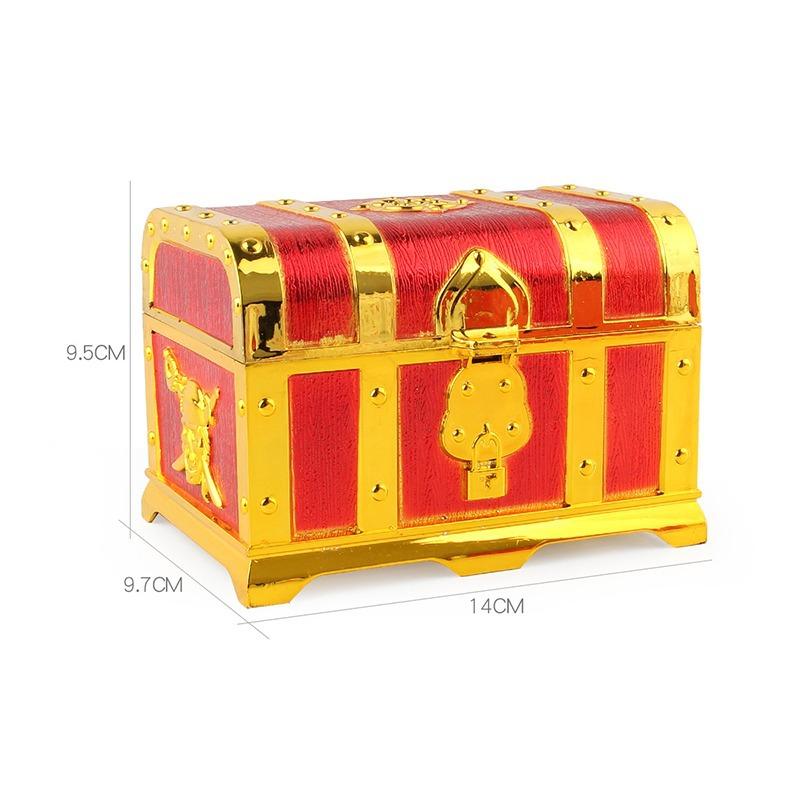 Captain Pirate Game Plastic Gold Toy Gold Coin Party Pirate Treasure Box Children'S Dress Up Treasure Box Gold Coin Gift
