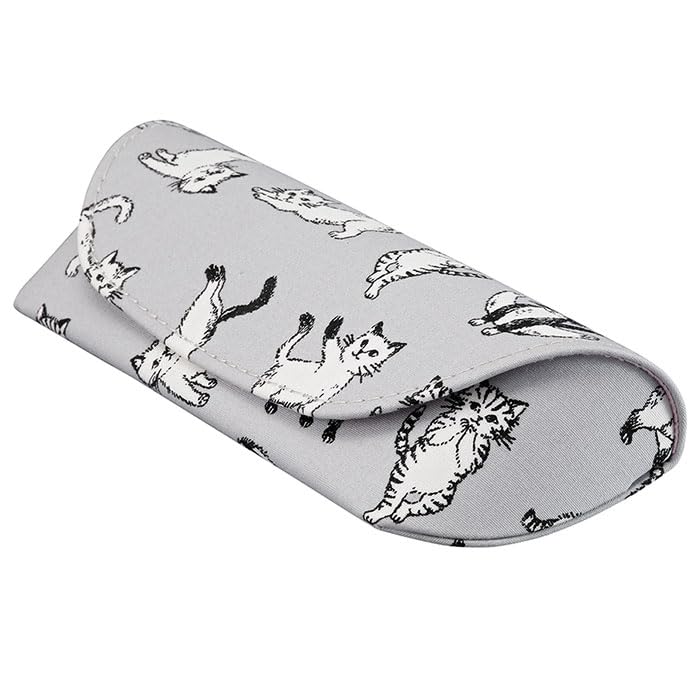 Eyeglass Case Cat Patch Yellow Pattern/Beige