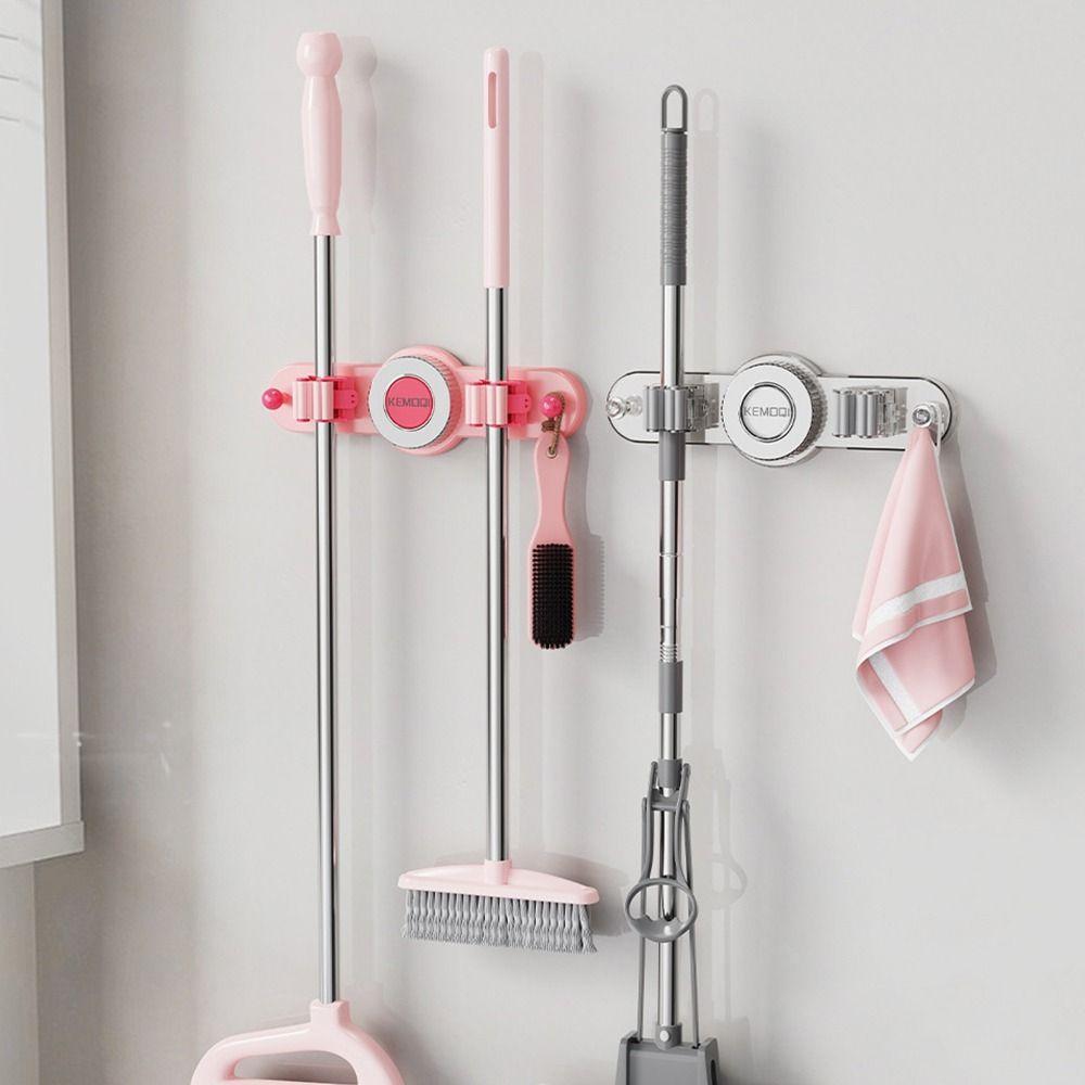 

Пластиковый зажим для швабры, не пробивной, вешалка для метлы, многофункциональная стойка для хранения метлы, кухня