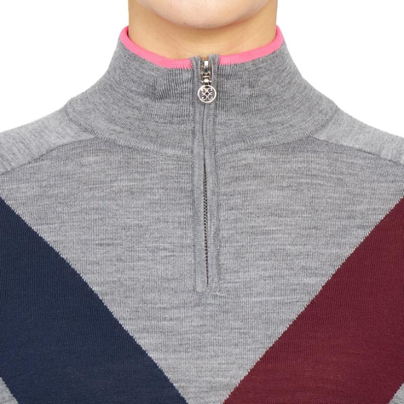 Galleria G Fore Pore Golfwear Women S Half Zip Up Knit G4lf22S06a hGr