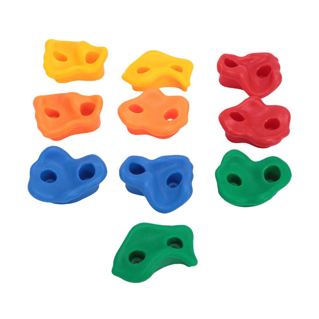 Rock Climbing Holds Outdoor Climbing Wall Holds Plastic Colorful Grips for Backyard Playground 10 PCS + Screws