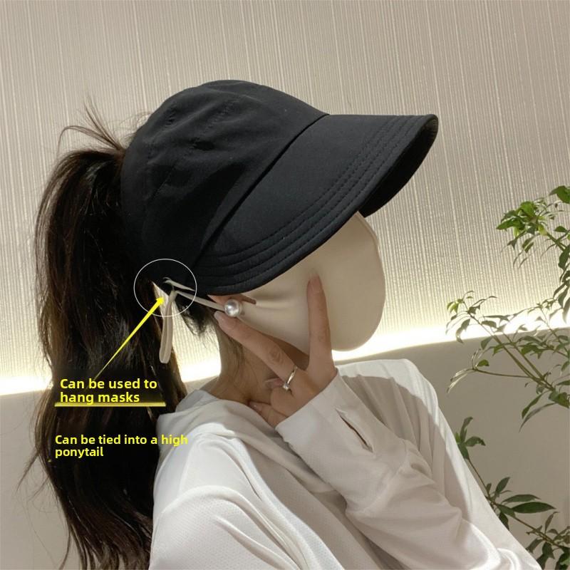 Summer Baseball Cap Similar To Ruth's, with Mask Attachment, Quick-dry Fabric, Ponytail-friendly, Sun Protection, Thin Half-top Sun Hat, 3-pack