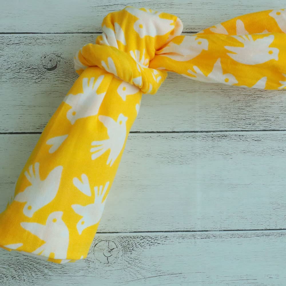 IKS Chusen Tenugui Hand Made in 34 x Prime Fabric Poppo Towel, Japan, 88cm, 100% Cotton, (Unshrunk) (Hato Yellow)