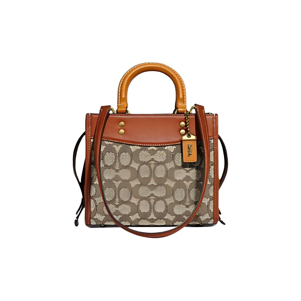 

Coach Signature Canvas Mini Tote Bag Beige Brown Leather Trim Gold Hardware Daily Shopping CI125-B4TA7 Basic Set (Bag+Dust Bag)