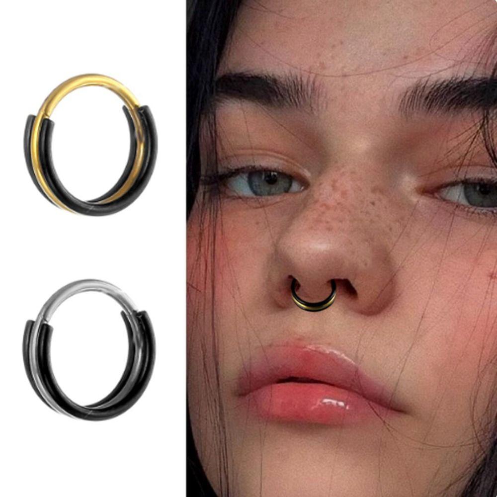 Body Piercing Septum Clicker Cartilage Ring Nose Hoop Titanium Steel Nose Ring  For Women Men