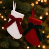 New Plush Christmas Stocking Pendant - DIY Tree Decoration with Bow