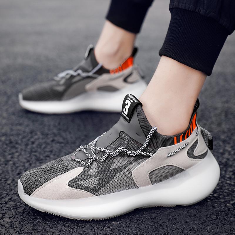 

Flying weaving sports dad shoes men s jelly sole casual coconut shoes Korean version student breathable net running shoes men s shoes 44