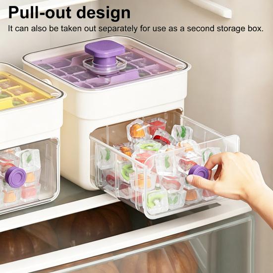 Set Vassoio Ghiaccio 2-in-1, Macchina del Ghiaccio e Contenitore di Stoccaggio, Grande Capacità